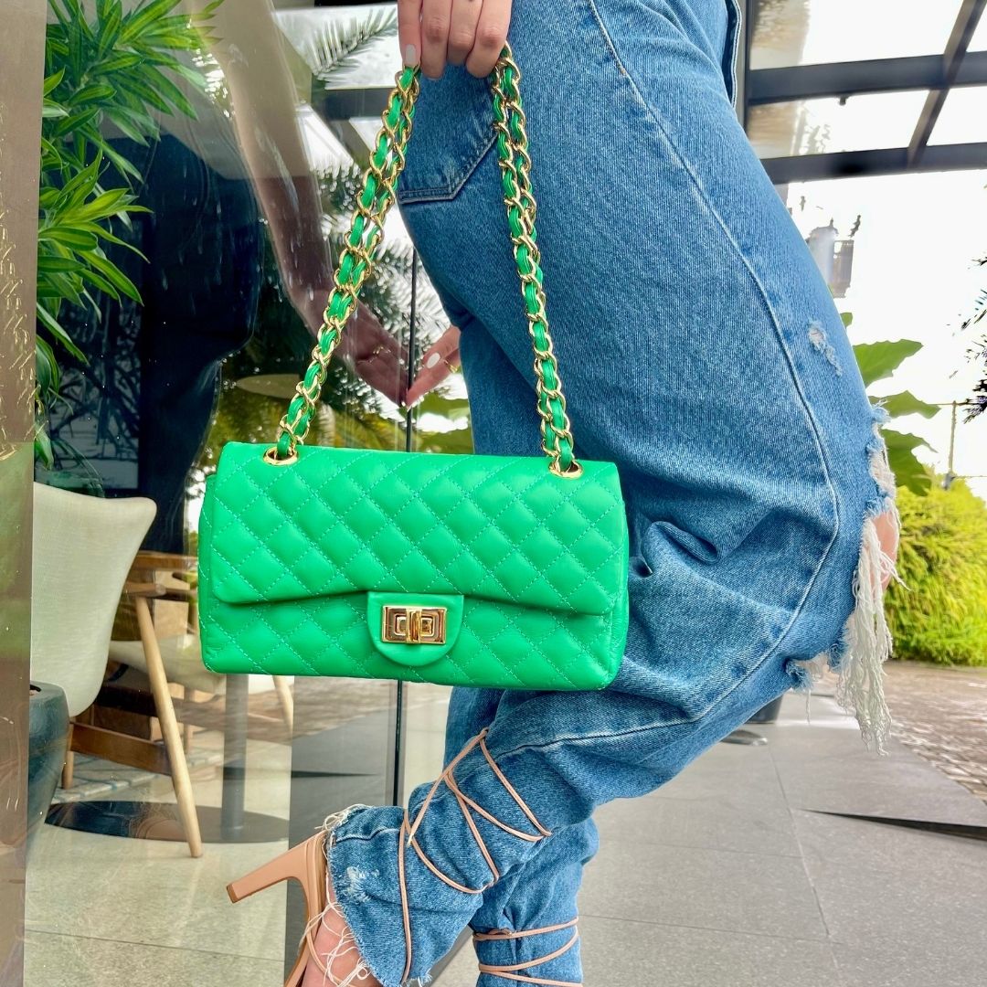 BOLSA KYM DE COURO LEGÍTIMO GARDEM TAMANHO M