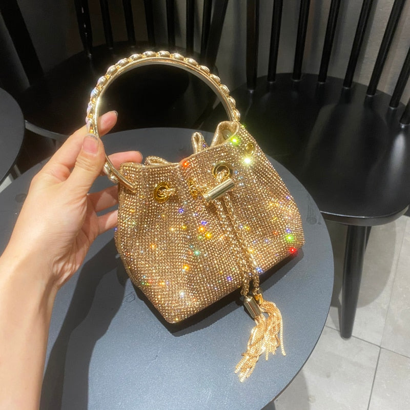 BOLSA SAFIRA DOURADA 15CM