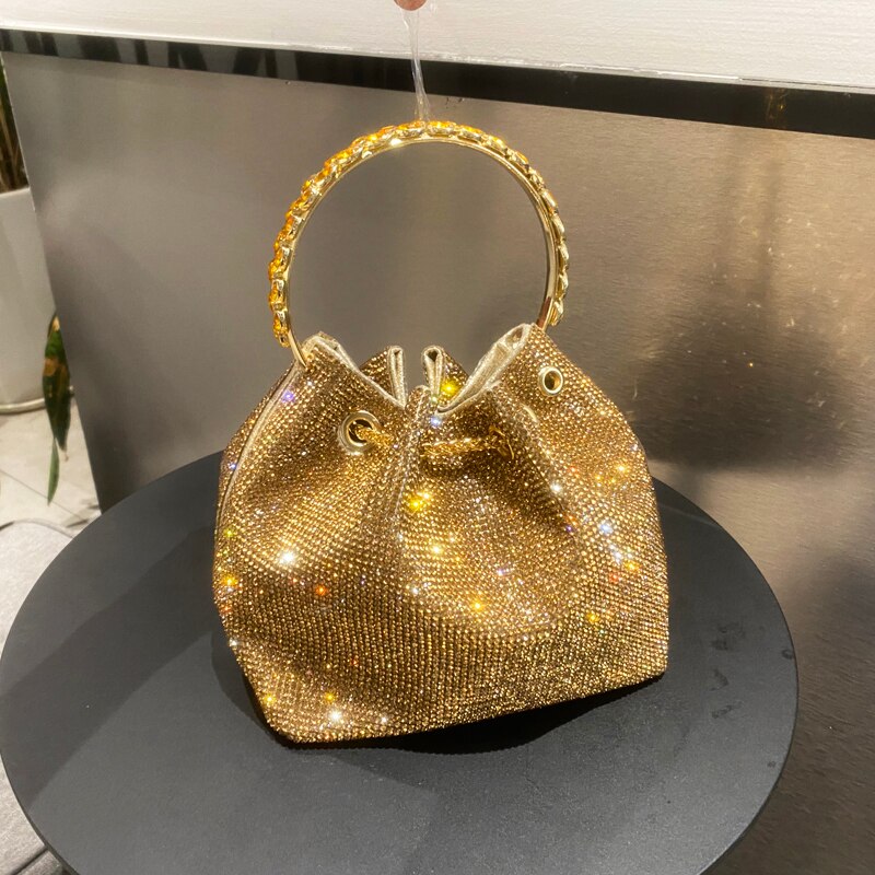 BOLSA SAFIRA DOURADA 15CM