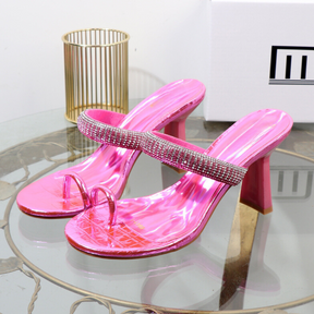 SANDÁLIA MULE BRIZO ROSA HOLOGRÁFICA