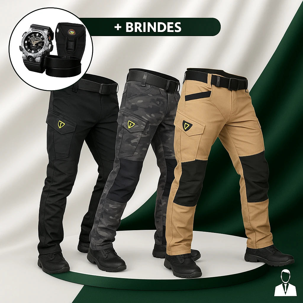 [Leve 3 Pague 2] Calça Militar Vektor Lionor em Tecido RipStop e Poliéster +BRINDES: Relógio Tático e Cinto Tático e Mini Bag