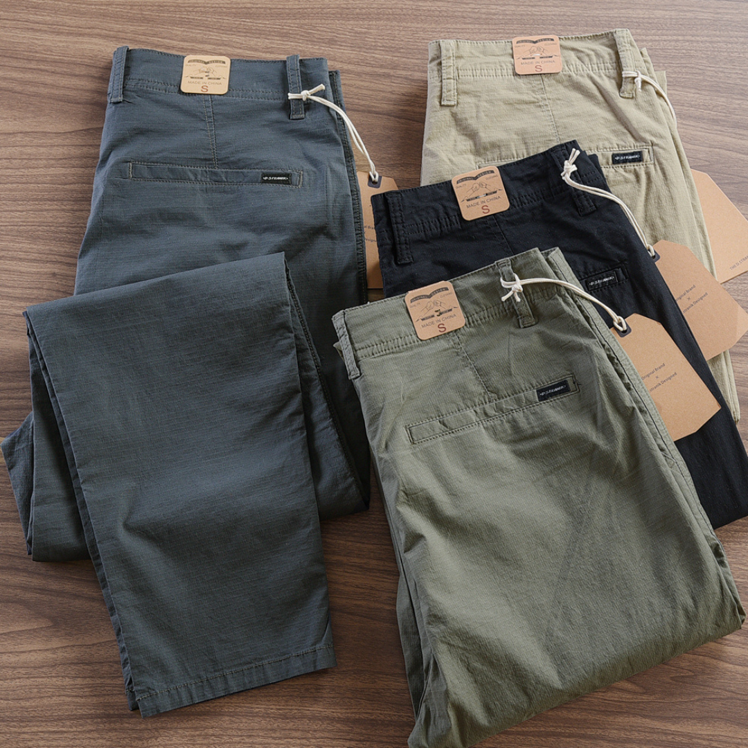 Calça Reta Masculina em Sarja [Kit 4 Unidades]