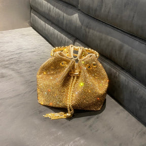 BOLSA SAFIRA DOURADA 15CM