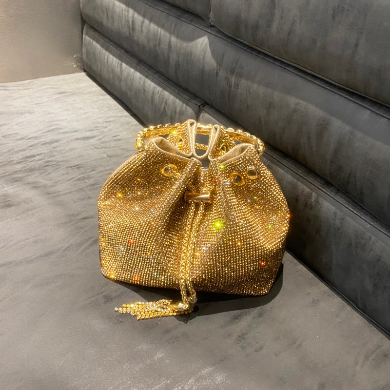 BOLSA SAFIRA DOURADA 15CM