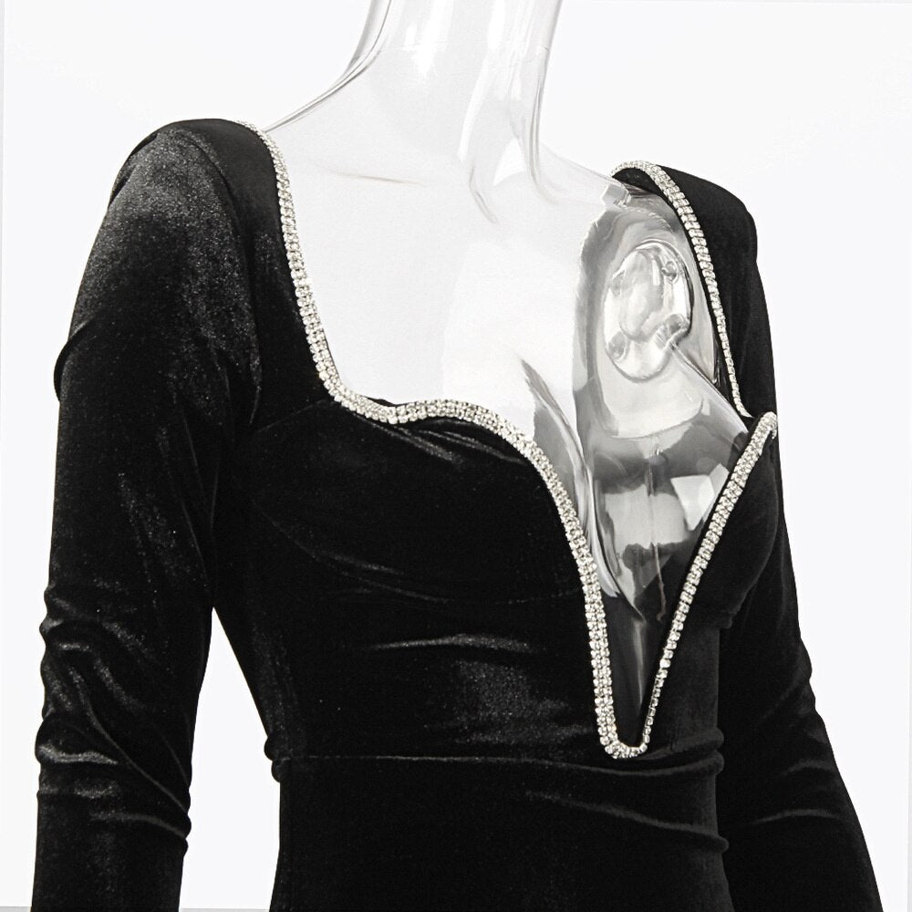 VESTIDO LUNA PRETO VELUDO