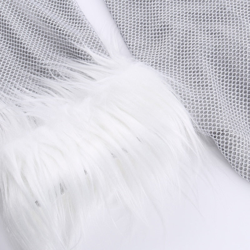 VESTIDO SHENI COM PLUMAS