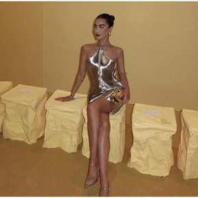 VESTIDO GIZELLA PRATEADO