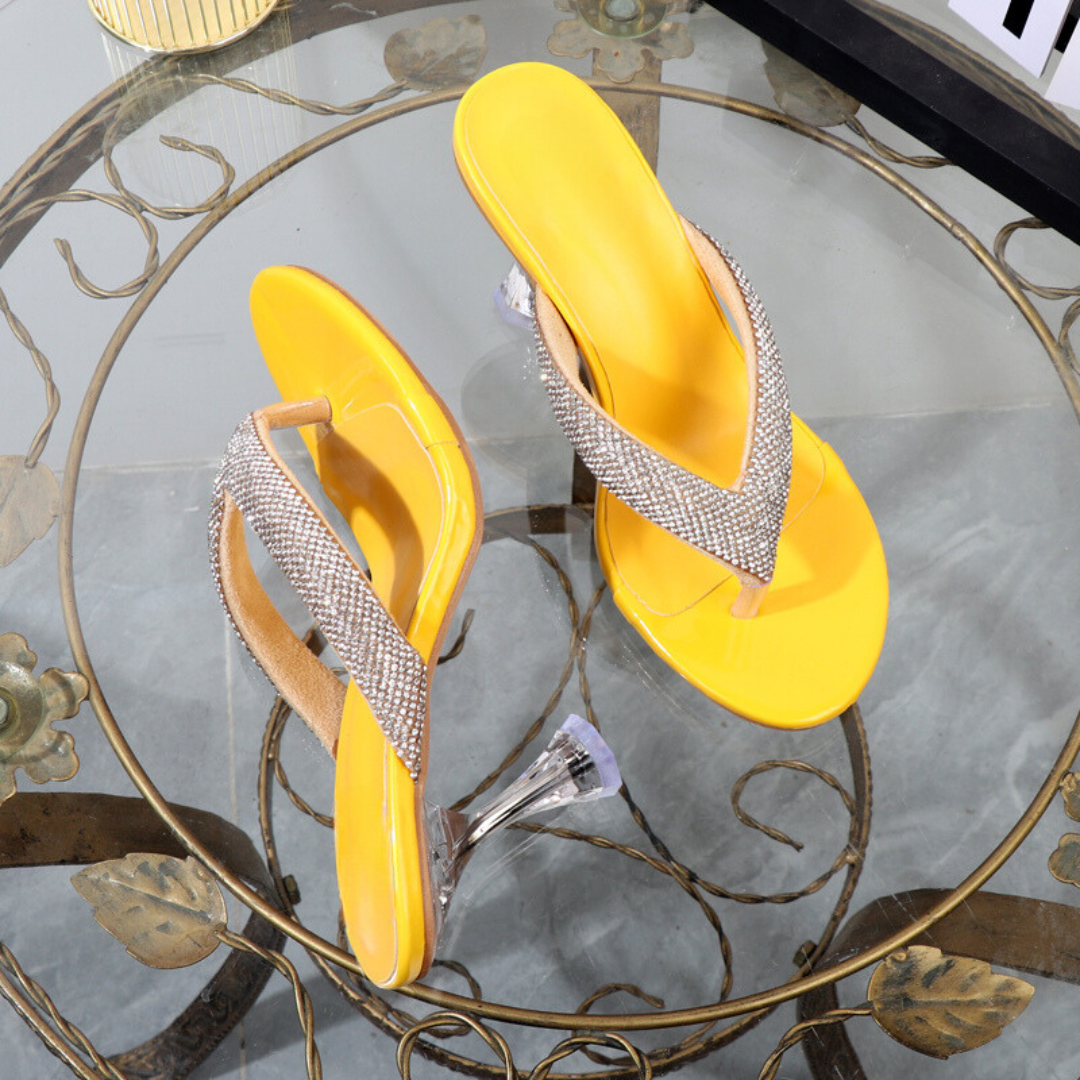 SANDÁLIA MULE FRANCESA AMARELA