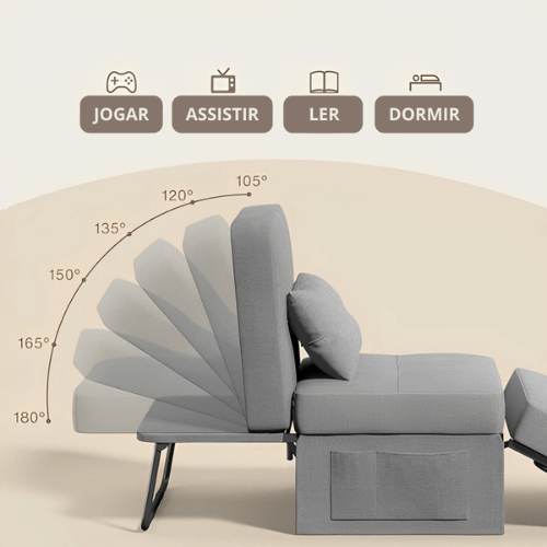 Puff Confort Multifuncional 3 em 1 + 2 Travesseiros Brinde