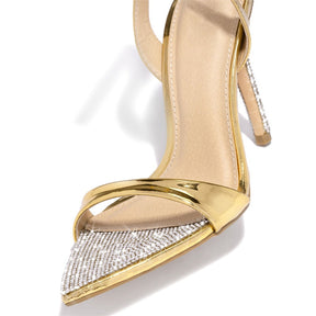 SANDÁLIA HANNA LUXE DOURADA COM STRASS