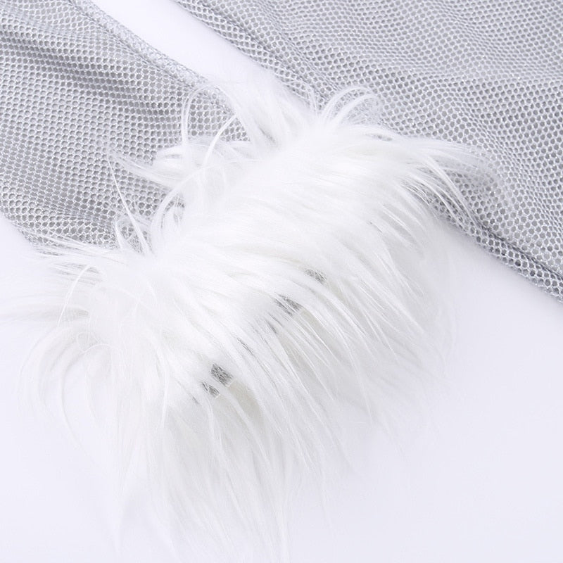 VESTIDO SHENI COM PLUMAS