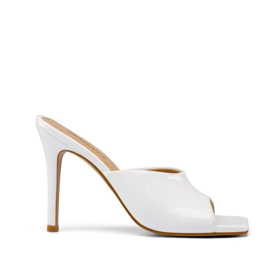 SANDÁLIA MULE SALTO ALTO TESSA BRANCO