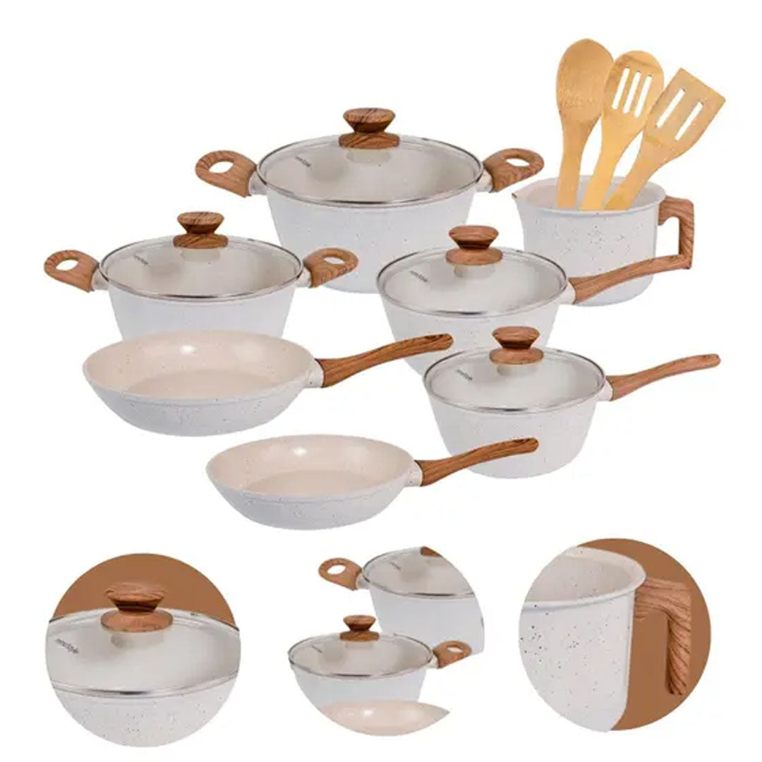 [SOMENTE HOJE] - Kit Cozinha dos Sonhos: 9 Panelas Ceramica + 13 Utensílios de Brinde