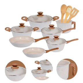 [SOMENTE HOJE] - Kit Cozinha dos Sonhos: 9 Panelas Ceramica + 13 Utensílios de Brinde