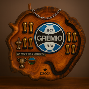 Tábua Rústica do Grêmio + Kit Churrasqueiro