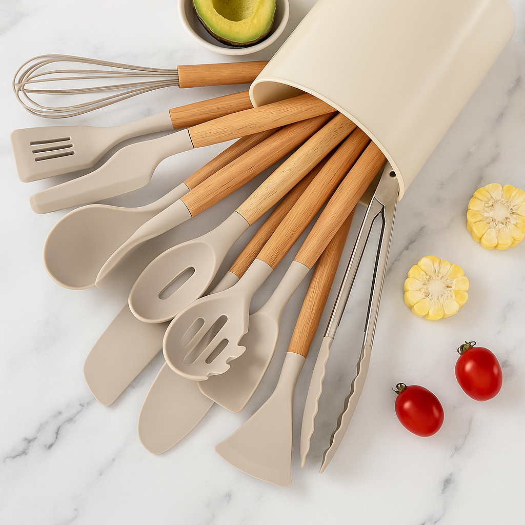 [SOMENTE HOJE] - Kit Cozinha dos Sonhos: 9 Panelas Ceramica + 13 Utensílios de Brinde