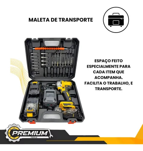Parafusadeira De Impacto 48v Profissional Nk-30029 Maleta 35 Peças