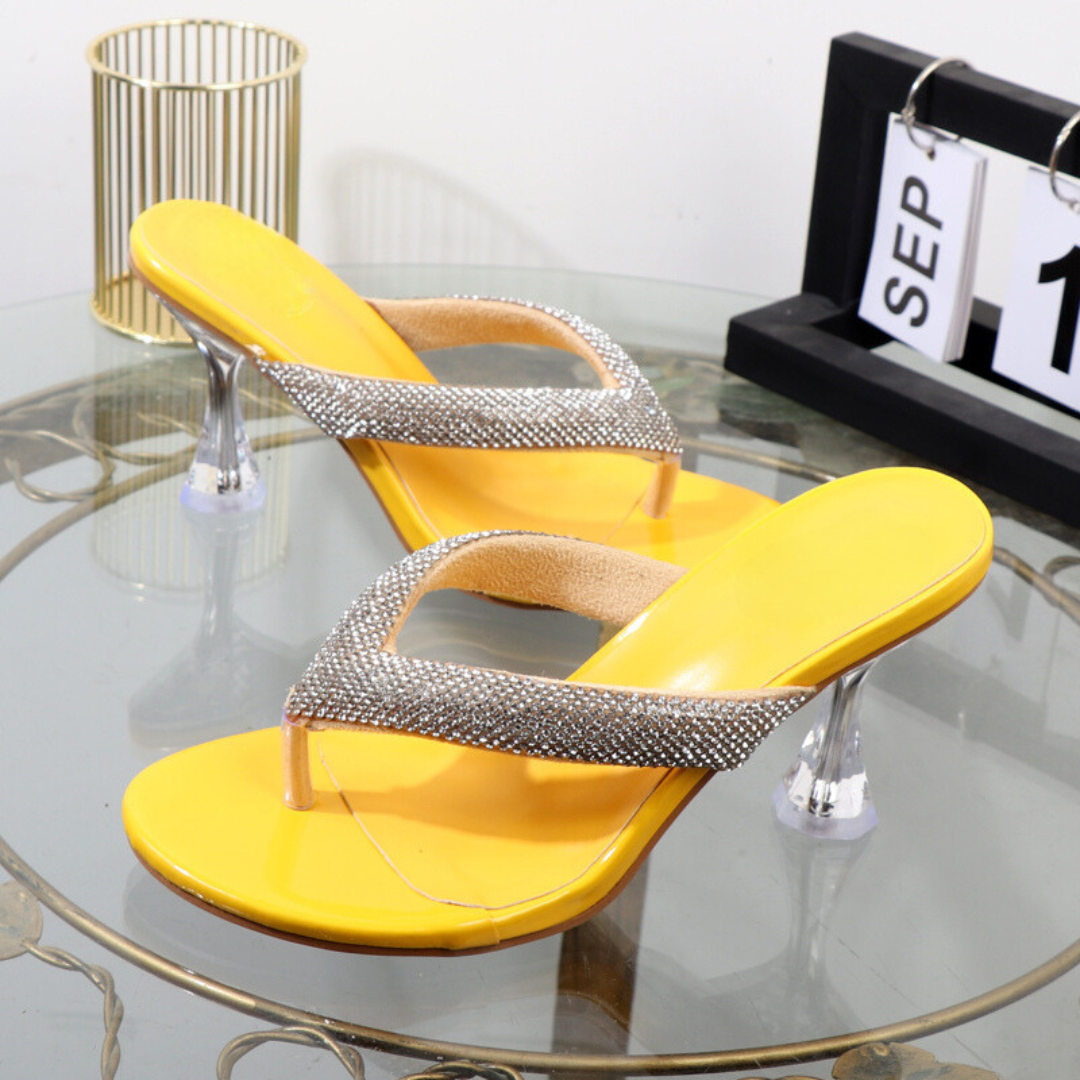 SANDÁLIA MULE FRANCESA AMARELA