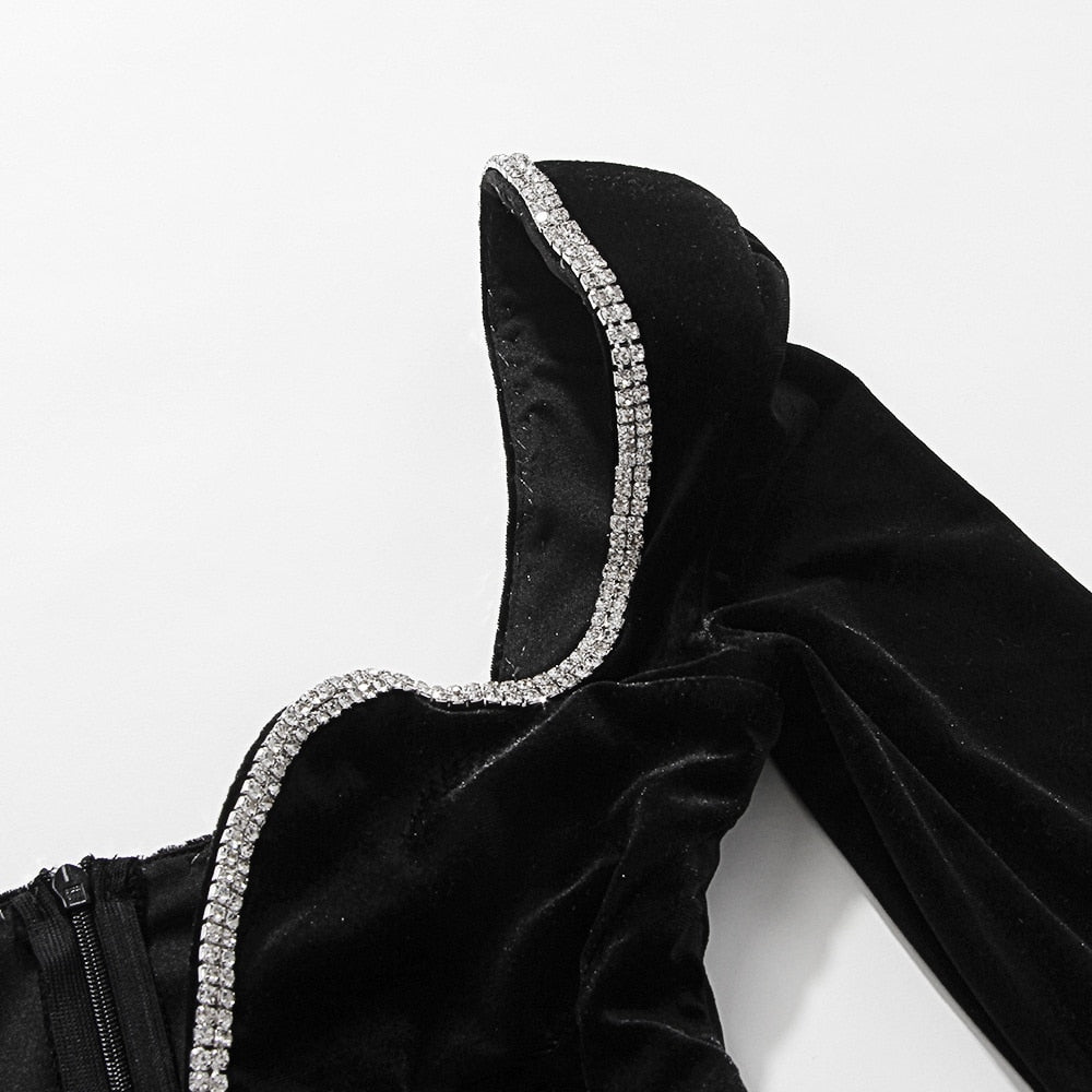 VESTIDO LUNA PRETO VELUDO