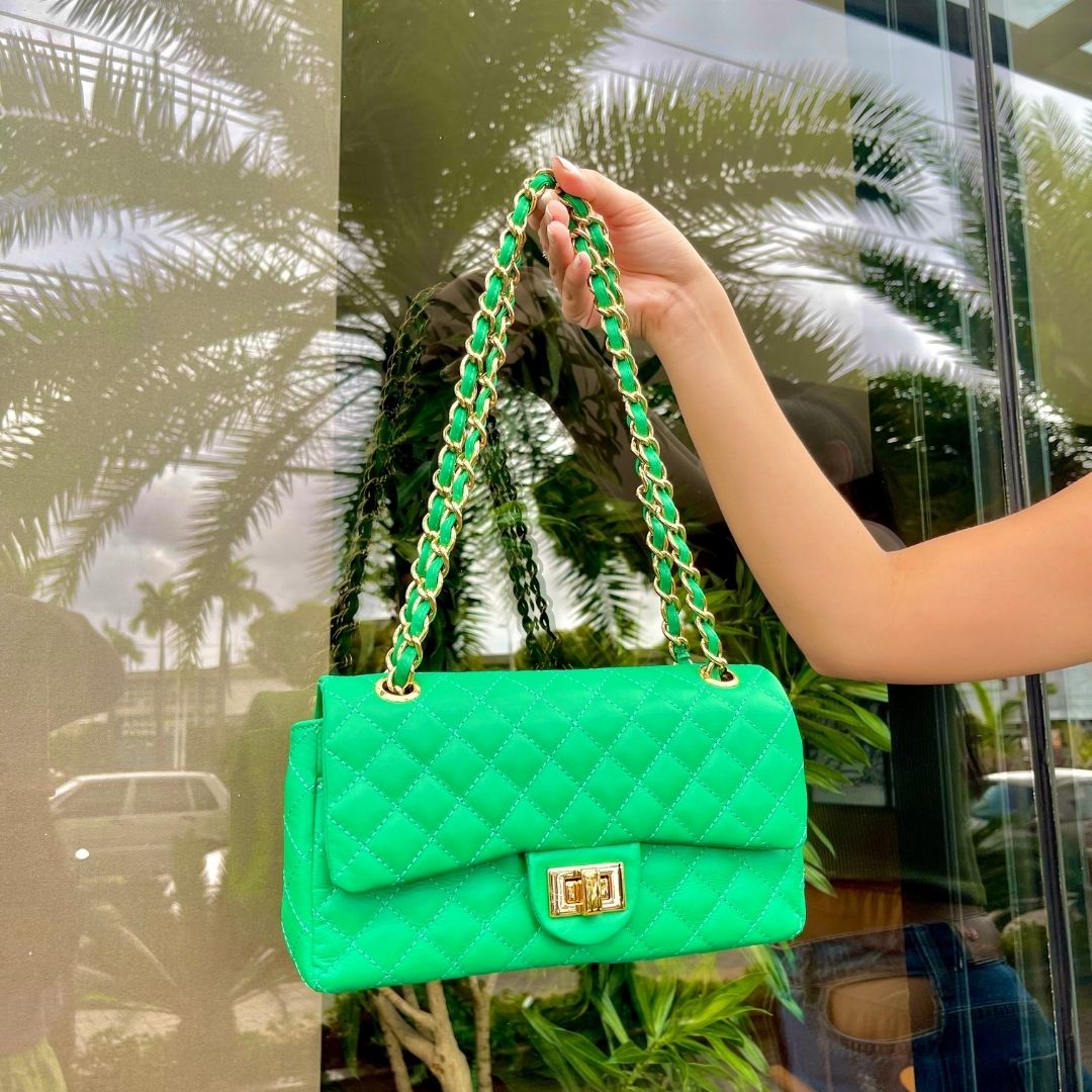 BOLSA KYM DE COURO LEGÍTIMO GARDEM TAMANHO M